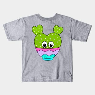 Cute Cactus Design #340: Hearty Cactus In Cute Bowl Kids T-Shirt